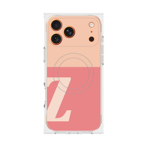 プレミアムスクエアケース with MagSafe［ オリジナル - initial two tone - Z pink ］