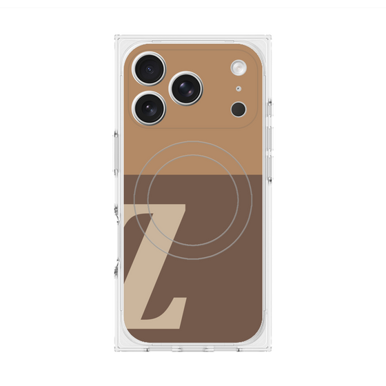 プレミアムスクエアケース with MagSafe［ オリジナル - initial two tone - Z brown ］