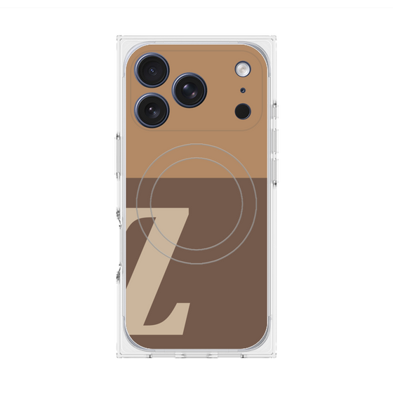 プレミアムスクエアケース with MagSafe［ オリジナル - initial two tone - Z brown ］