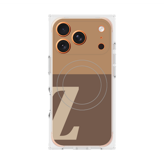 プレミアムスクエアケース with MagSafe［ オリジナル - initial two tone - Z brown ］