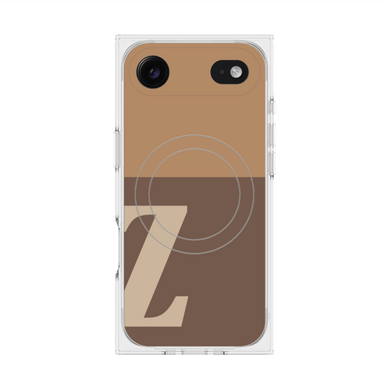 プレミアムスクエアケース with MagSafe［ オリジナル - initial two tone - Z brown ］