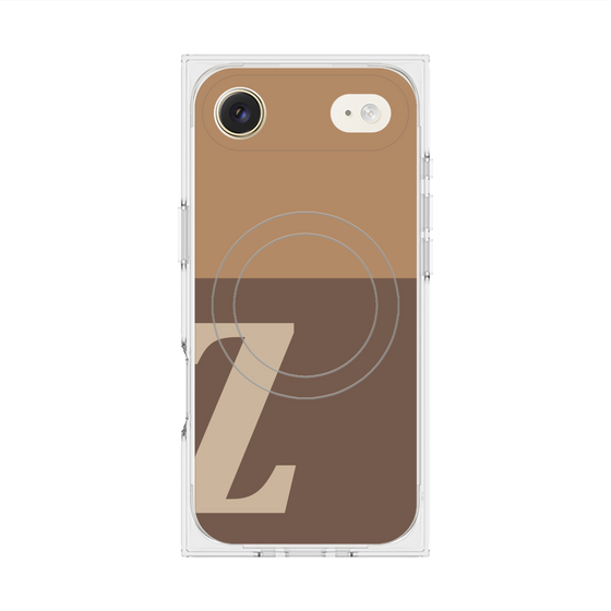 プレミアムスクエアケース with MagSafe［ オリジナル - initial two tone - Z brown ］