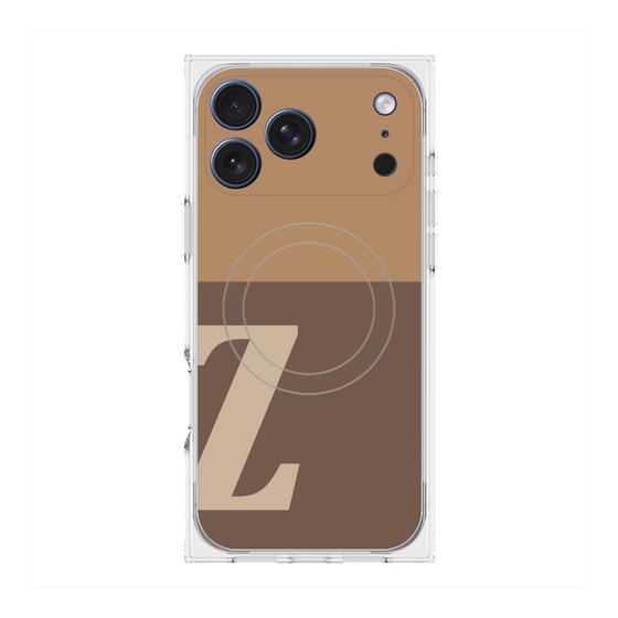 プレミアムスクエアケース with MagSafe［ オリジナル - initial two tone - Z brown ］