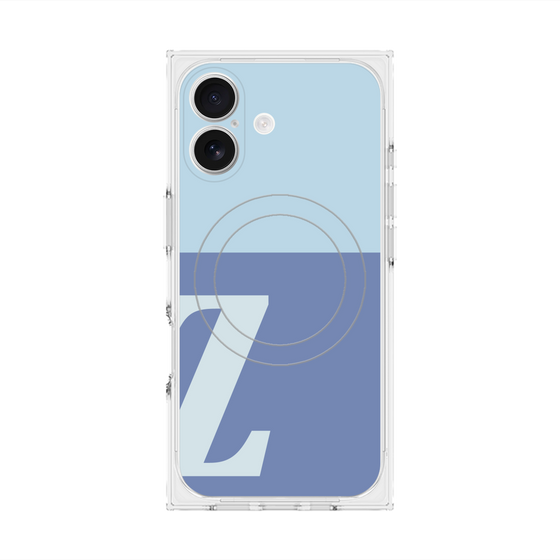 プレミアムスクエアケース with MagSafe［ オリジナル - initial two tone - Z blue ］