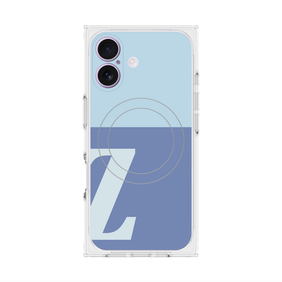 プレミアムスクエアケース with MagSafe［ オリジナル - initial two tone - Z blue ］
