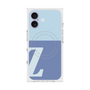 プレミアムスクエアケース with MagSafe［ オリジナル - initial two tone - Z blue ］