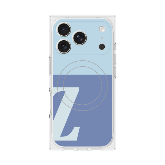 プレミアムスクエアケース with MagSafe［ オリジナル - initial two tone - Z blue ］