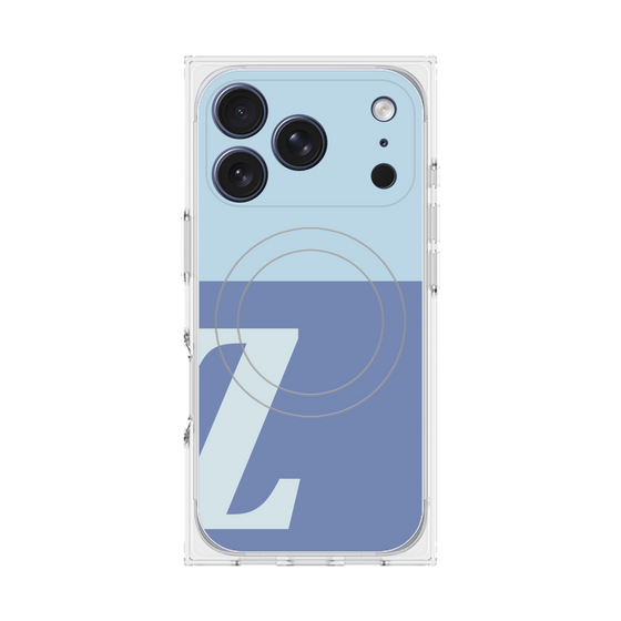 プレミアムスクエアケース with MagSafe［ オリジナル - initial two tone - Z blue ］