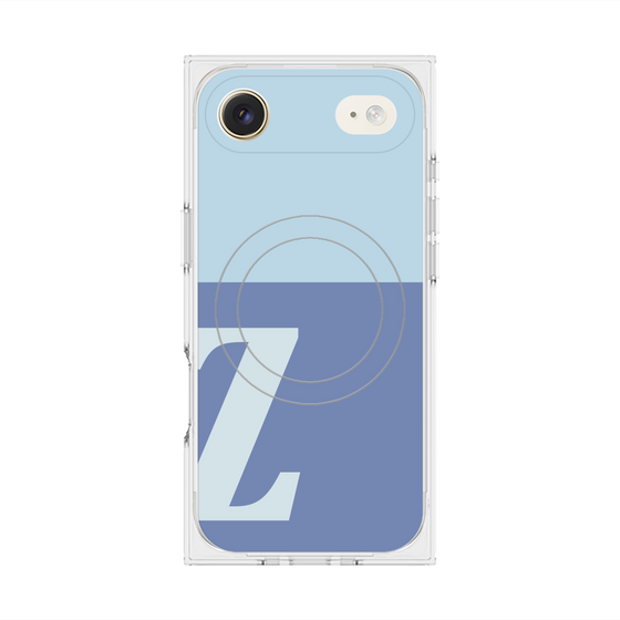 プレミアムスクエアケース with MagSafe［ オリジナル - initial two tone - Z blue ］