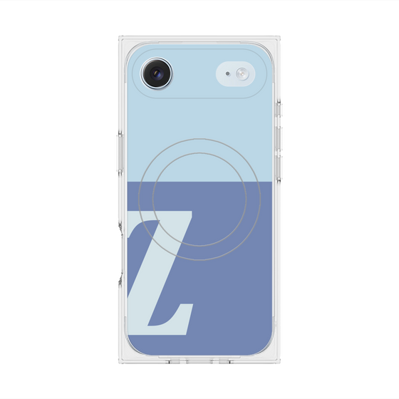 プレミアムスクエアケース with MagSafe［ オリジナル - initial two tone - Z blue ］