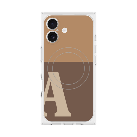 プレミアムスクエアケース with MagSafe［ オリジナル - initial two tone - A brown ］