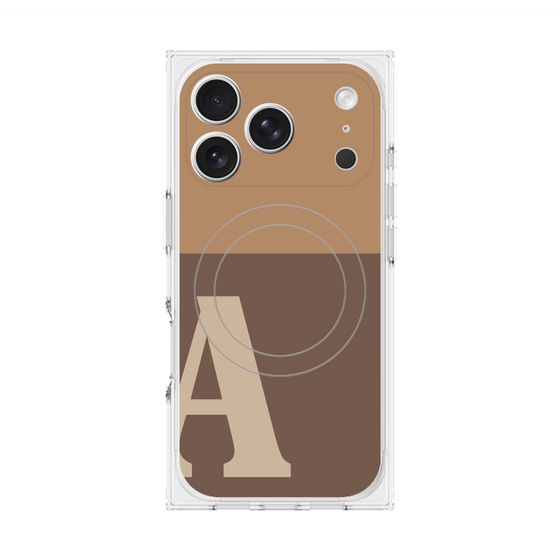 プレミアムスクエアケース with MagSafe［ オリジナル - initial two tone - A brown ］