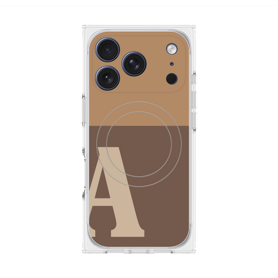 プレミアムスクエアケース with MagSafe［ オリジナル - initial two tone - A brown ］