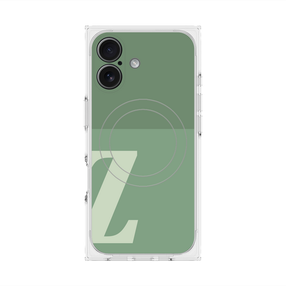 プレミアムスクエアケース with MagSafe［ オリジナル - initial two tone - Z green ］