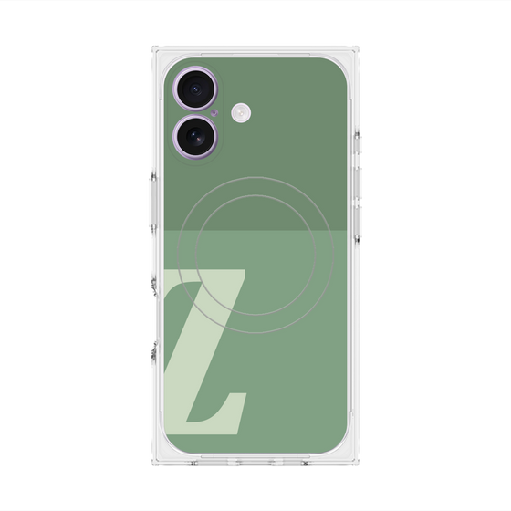 プレミアムスクエアケース with MagSafe［ オリジナル - initial two tone - Z green ］