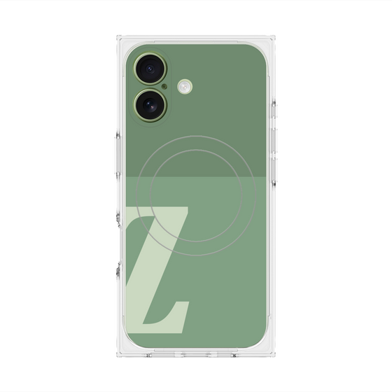 プレミアムスクエアケース with MagSafe［ オリジナル - initial two tone - Z green ］