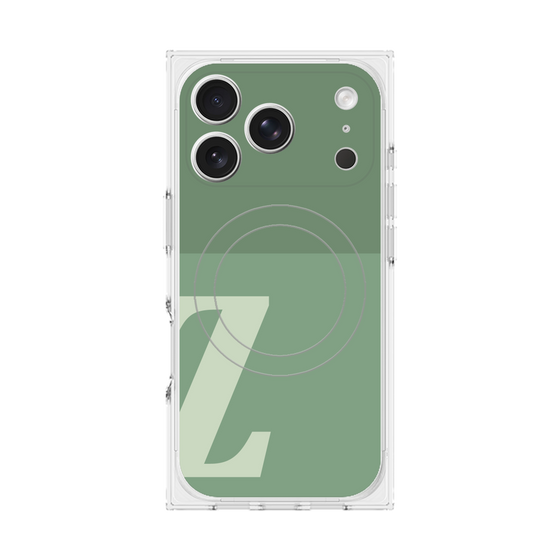 プレミアムスクエアケース with MagSafe［ オリジナル - initial two tone - Z green ］