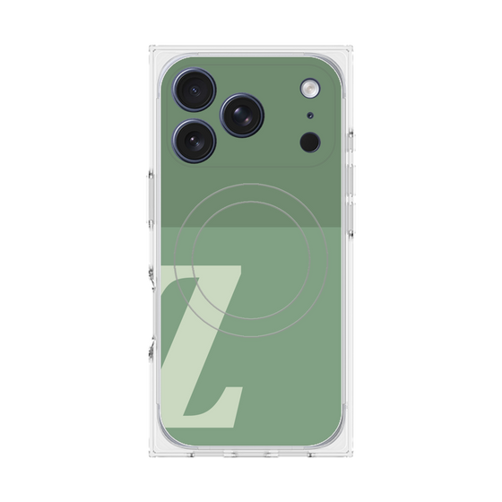プレミアムスクエアケース with MagSafe［ オリジナル - initial two tone - Z green ］