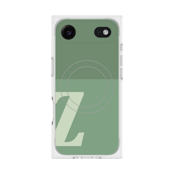 プレミアムスクエアケース with MagSafe［ オリジナル - initial two tone - Z green ］
