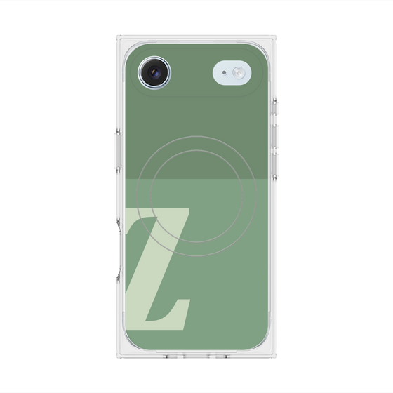 プレミアムスクエアケース with MagSafe［ オリジナル - initial two tone - Z green ］