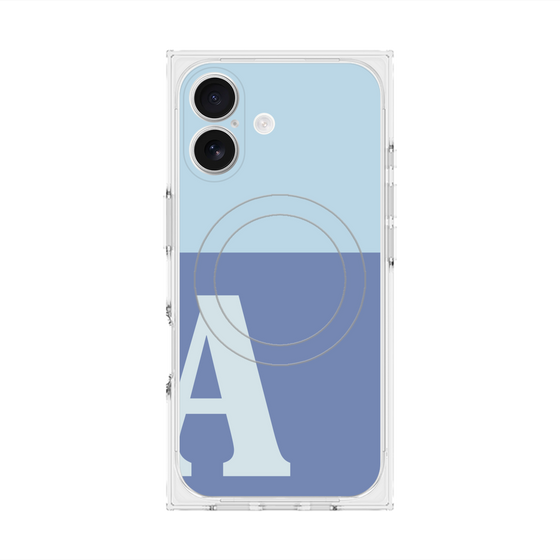 プレミアムスクエアケース with MagSafe［ オリジナル - initial two tone - A blue ］