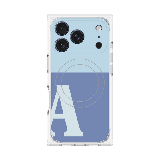プレミアムスクエアケース with MagSafe［ オリジナル - initial two tone - A blue ］