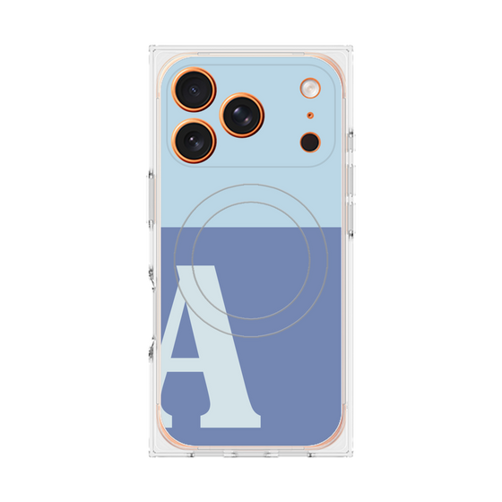 プレミアムスクエアケース with MagSafe［ オリジナル - initial two tone - A blue ］