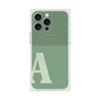 プレミアムスクエアケース with MagSafe［ オリジナル - initial two tone - A green ］