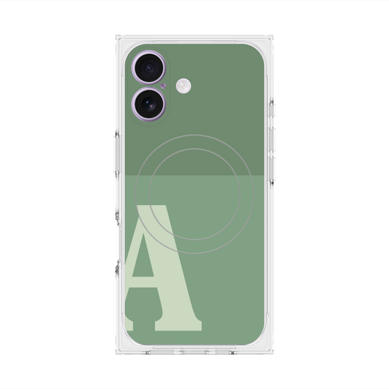 プレミアムスクエアケース with MagSafe［ オリジナル - initial two tone - A green ］