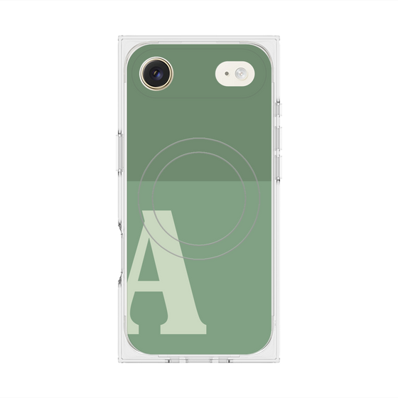 プレミアムスクエアケース with MagSafe［ オリジナル - initial two tone - A green ］