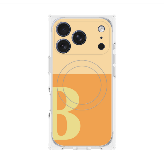 プレミアムスクエアケース with MagSafe［ オリジナル - initial two tone - B orange ］