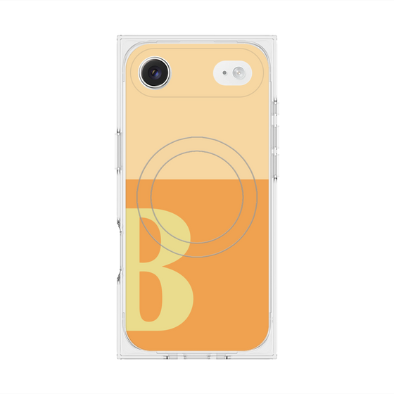 プレミアムスクエアケース with MagSafe［ オリジナル - initial two tone - B orange ］