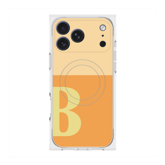プレミアムスクエアケース with MagSafe［ オリジナル - initial two tone - B orange ］