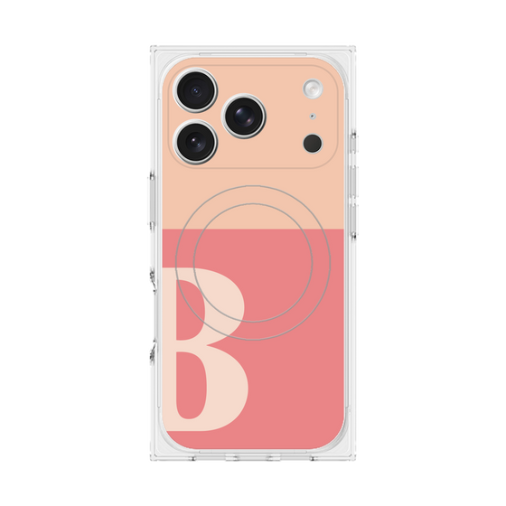 プレミアムスクエアケース with MagSafe［ オリジナル - initial two tone - B pink ］