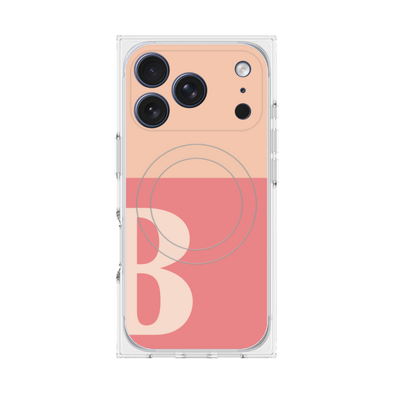 プレミアムスクエアケース with MagSafe［ オリジナル - initial two tone - B pink ］