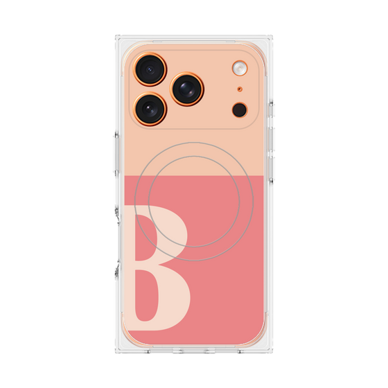 プレミアムスクエアケース with MagSafe［ オリジナル - initial two tone - B pink ］