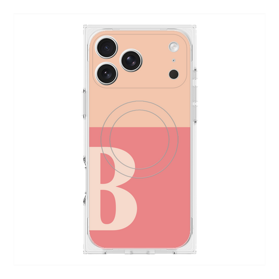 プレミアムスクエアケース with MagSafe［ オリジナル - initial two tone - B pink ］