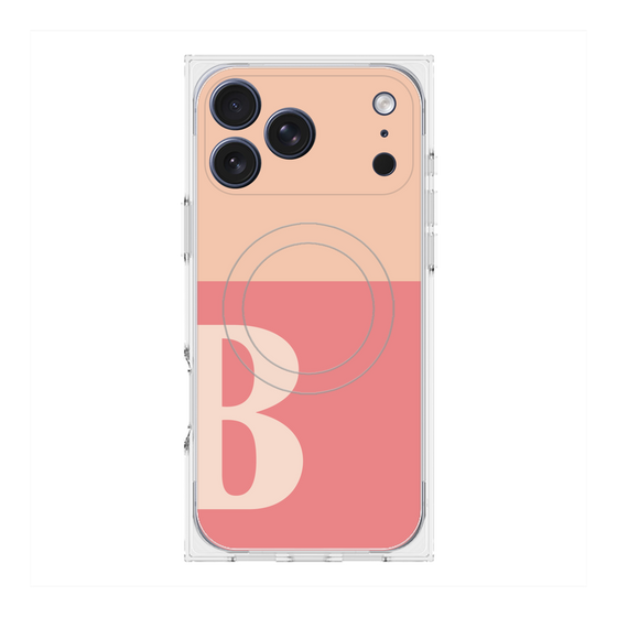プレミアムスクエアケース with MagSafe［ オリジナル - initial two tone - B pink ］