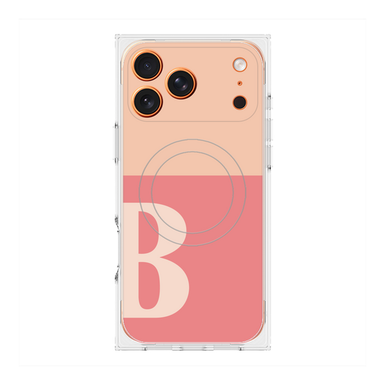 プレミアムスクエアケース with MagSafe［ オリジナル - initial two tone - B pink ］