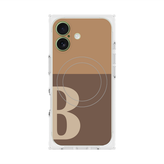 プレミアムスクエアケース with MagSafe［ オリジナル - initial two tone - B brown ］