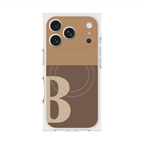 プレミアムスクエアケース with MagSafe［ オリジナル - initial two tone - B brown ］