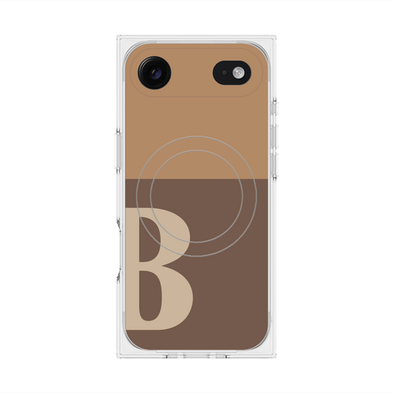 プレミアムスクエアケース with MagSafe［ オリジナル - initial two tone - B brown ］