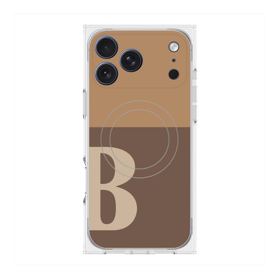 プレミアムスクエアケース with MagSafe［ オリジナル - initial two tone - B brown ］