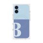 プレミアムスクエアケース with MagSafe［ オリジナル - initial two tone - B blue ］