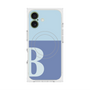 プレミアムスクエアケース with MagSafe［ オリジナル - initial two tone - B blue ］