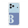 プレミアムスクエアケース with MagSafe［ オリジナル - initial two tone - B blue ］