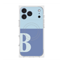 プレミアムスクエアケース with MagSafe［ オリジナル - initial two tone - B blue ］