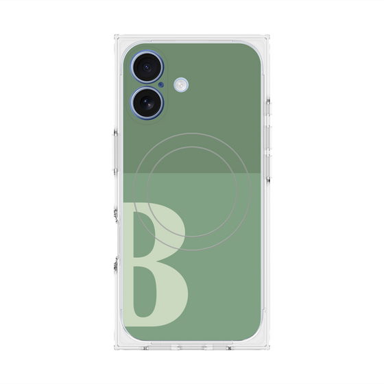 プレミアムスクエアケース with MagSafe［ オリジナル - initial two tone - B green ］