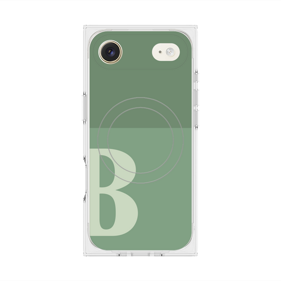 プレミアムスクエアケース with MagSafe［ オリジナル - initial two tone - B green ］