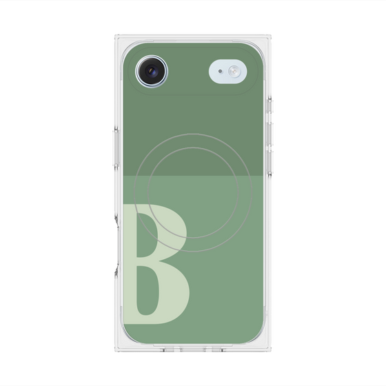 プレミアムスクエアケース with MagSafe［ オリジナル - initial two tone - B green ］